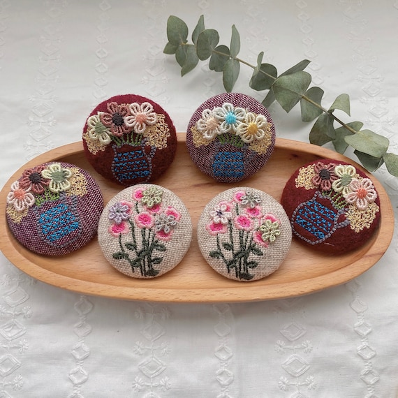 Embroidery Brooch Pin| Handmade girl embroidered Pin |Party Coat Jacket Brooch Pin| Small floral Scarf Pin| Tote Pins |3D Flower Brooch Pins