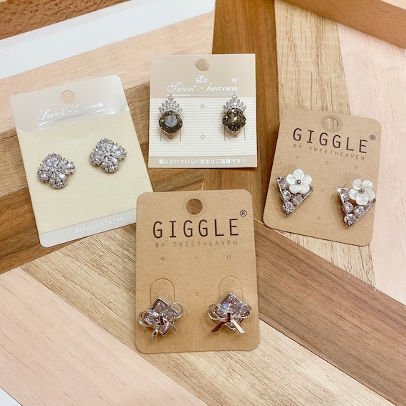 Diamond shape floral Earrings  | Crystal cubic Crown Studs | Ribbon Diamond Studs | Shell floral triangle drop earrings | Gifts for her