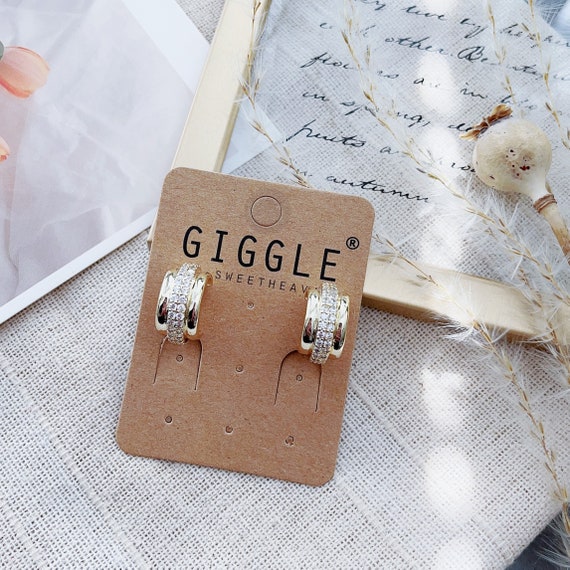 Dainty 18K gold cubic crystal clip on earrings| Crystal No Piercing Jewelry|Wedding bridesmaid clip on stud|Hoop Clip on stud| gift for her
