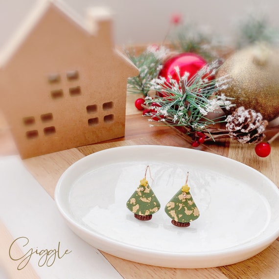 Christmas Earring • Handmade Polymer Clay Earring • Christmas Tree Earrings • Winter holiday Earring• Christmas Jewelry • Personalize gift