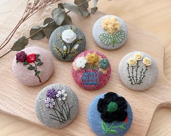 Floral Embroidery Brooch Pin| Handmade girl embroidered Pin|Party Coat Jacket Brooch Pin| Small floral Scarf Pin|3D Square Flower Brooch Pin