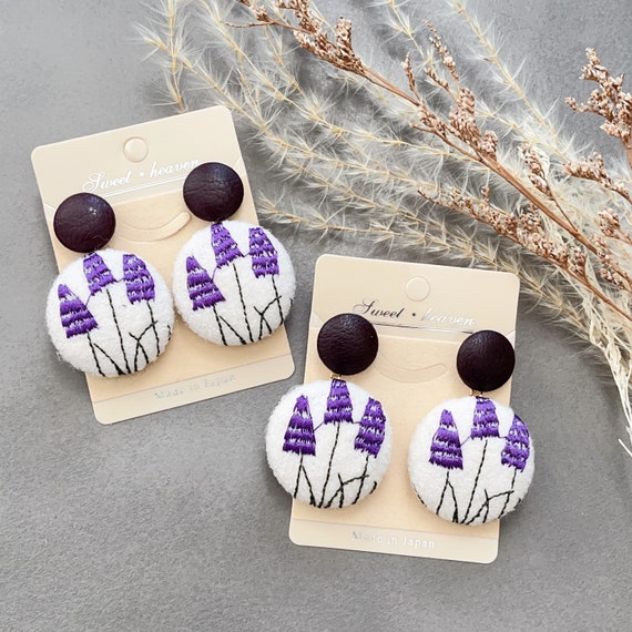 Floral Embroidery Earring| Handmade Dangle Flower Earrings| Embroidery gift|flower gift for mom|Gift for bridesmaids|flower thank you gifts