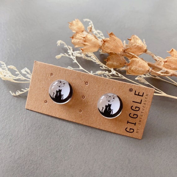 Cat stud earrings, Cat mom gift, Cat lover gift, Cat studs, cute cat earrings ,pet jewelry, gift for cat lover