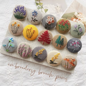 Broche broderie florale | Broderie fille faite main | Broche veste manteau de soirée | Petite épingle à écharpe florale|Épingles à broche fleur 3D
