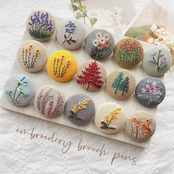 Floral Embroidery Brooch Pin| Handmade girl embroidered Pin |Party Coat Jacket Brooch Pin| Small floral Scarf Pin|3D Flower Brooch Pins