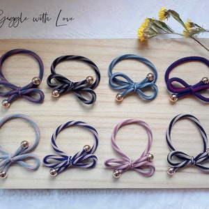 Haargummi | Streifen Schleife Haargummis | Haarband Haargummi | Bunte Schleife Haargummi Armbänder | Freundschaft Haargummis | Bändchen Haarpony