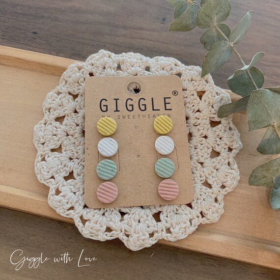 Handmade Polymer Clay Stud Packs| Boho Clay Earrings| Round Granite Stripe Stud| Dainty Stud lightweight | Bridesmaid gifts for her