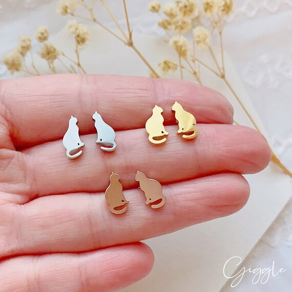 Polymer Clay Play Cat Studs • Stainless Steel Cat Stud Earring • Pet earring • Cat Gift • Cat Lover Gift • Cat Memorial • Gift for Cat Mom