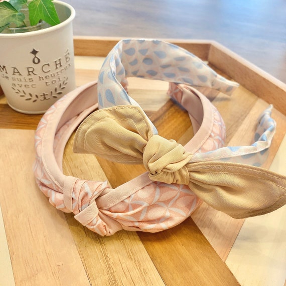Korean Ribbon and knotted Hairband in Pastel Colors, Ribbon adjustable, for her, sister,best friend, handmade in korea,gifts for her