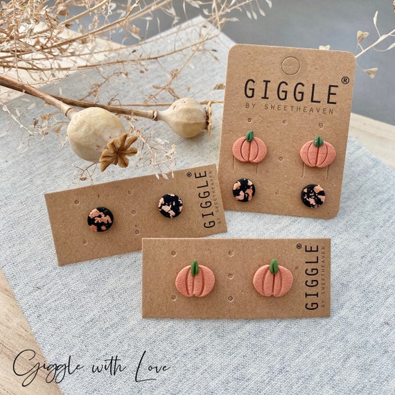 Fall Clay Studs | Polymer Clay Stud Packs| Halloween Clay Earrings| Mini Pumpkin Studs| Pumpkin Clay Earrings | Rose Gold handmade Earrings