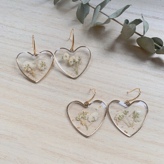 Dried flower earrings| Babys Breath| Forget me not Earrings| Lavender Earrings| Real Flower Drop Earrings| Gift for her| Valentines Day Gift