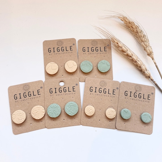 Handmade Polymer Clay Stud Pack|  Polymer Clay Earrings | Round geometric mini Stud| Dainty Stud lightweight | Personalized gifts for her
