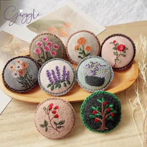 Broche broderie florale | Broderie fille faite main | Broche veste manteau de soirée | Petite épingle à écharpe florale|Épingles à broche fleur 3D