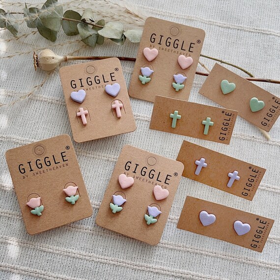 Handmade Polymer Clay Easter Stud Earring|Spring flower Studs|Easter Jewelry|Easter egg lightweight earrings|Gift for Easter| Thank you gift