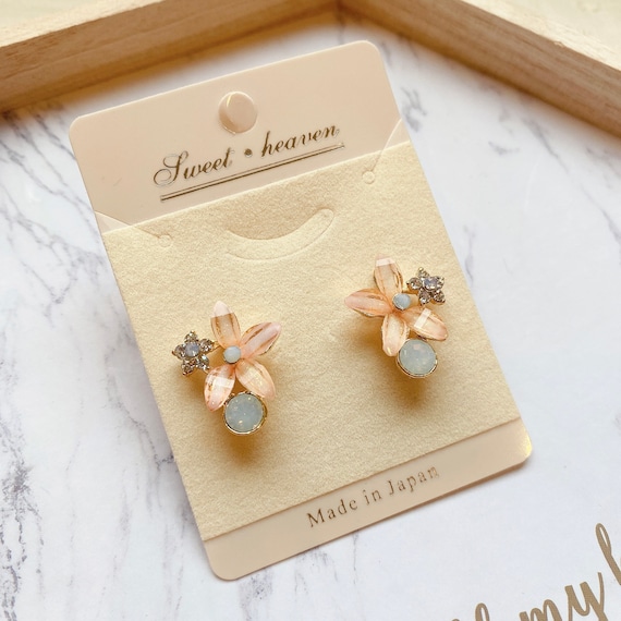 Pink Crystals Floral Earrings  | Swarovski pink flower Studs | 925 silver post| Minimalist gift| Gifts for her