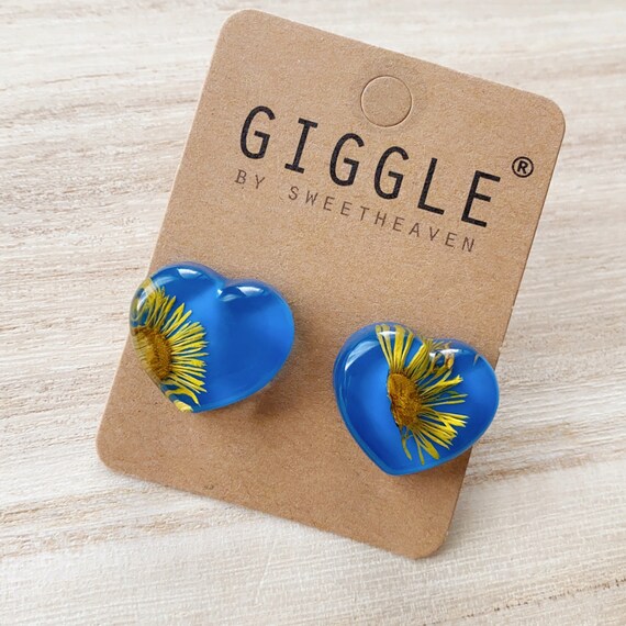 Dried flower earrings,Floral resin stud, Handmade flower earrings,Pressed flower earrings, Real Flower jewelry,mother’s day gift.