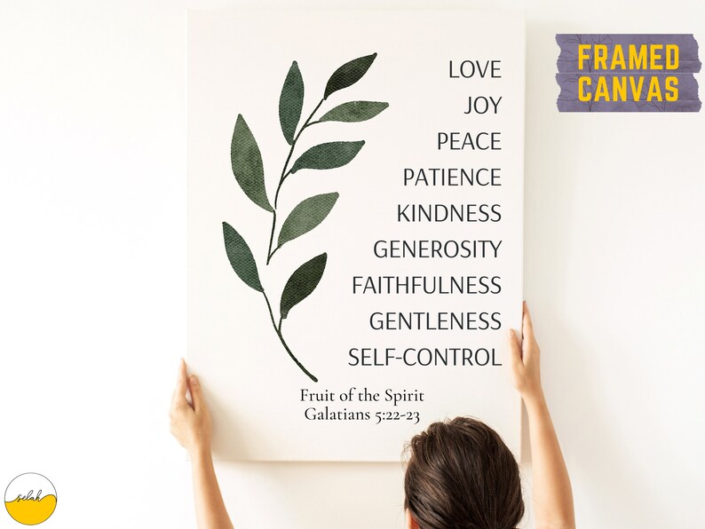 Fruit of the Spirit Framed Canvas Wall Art Galatians 5 22 - Etsy