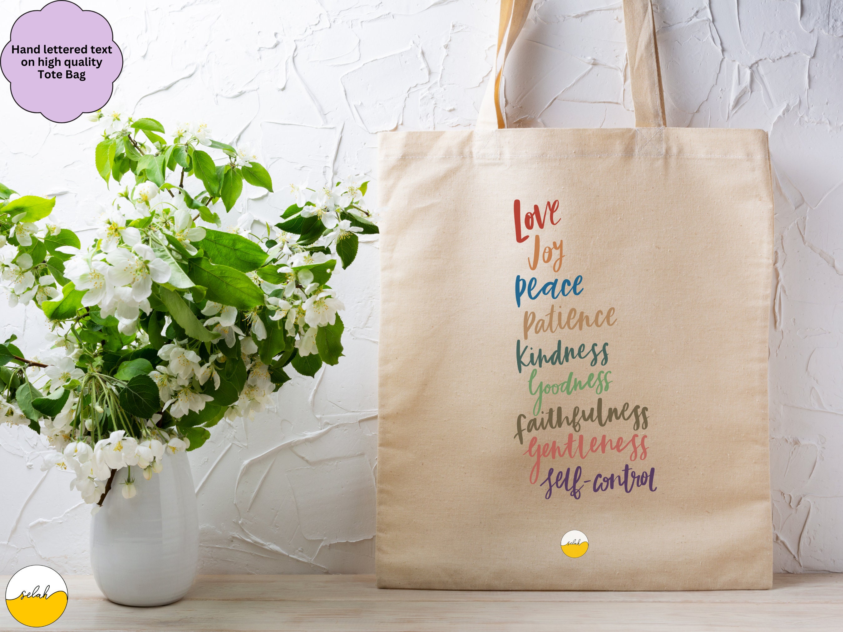 Buy Fruit of the Spirit Cotton Canvas Tote Bag, Galatians 5