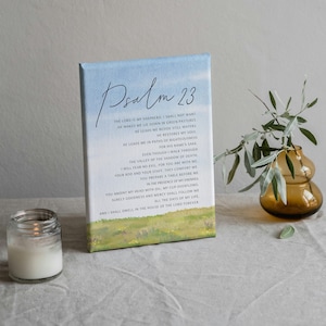 Psalm 23 The Lord is My shepherd Bible Verse Wall Art Framed Canvas | Minimalist Christian Psalm Print | Modern Scripture Christian Gift