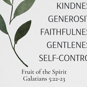 Fruit of the Spirit Framed Canvas Wall Art Galatians 5 22 Bible Verse ...
