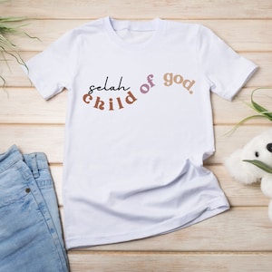 Child of God, Custom Name Kids Shirt | Christian Kids Toddler Clothing | Boho Bible Verse Shirt