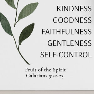 Fruit of the Spirit Framed Canvas Wall Art | Galatians 5 22 Bible Verse ...