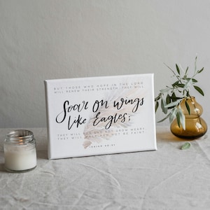 Soar on Wings like Eagles Bible Verse Framed Canvas Print | Isaiah 40:31 Bible Verse Christian Wall Art, Wall Decor