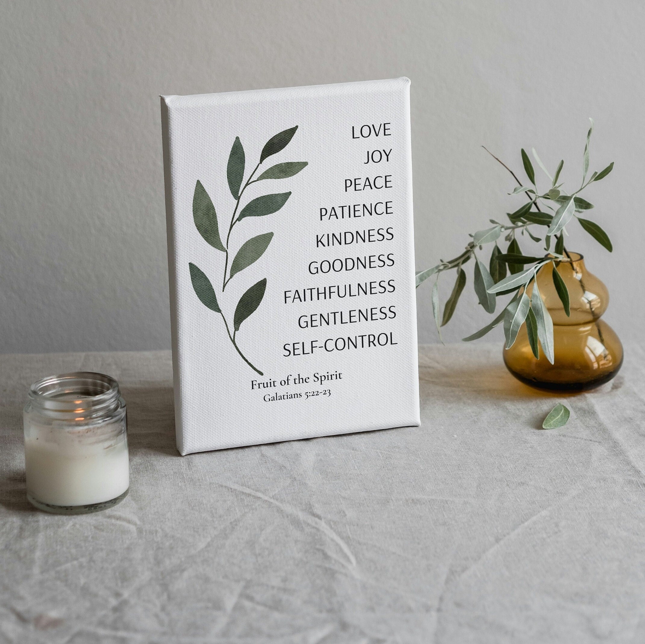 Fruit of the Spirit Framed Canvas Wall Art | Galatians 5 22 Bible Verse ...