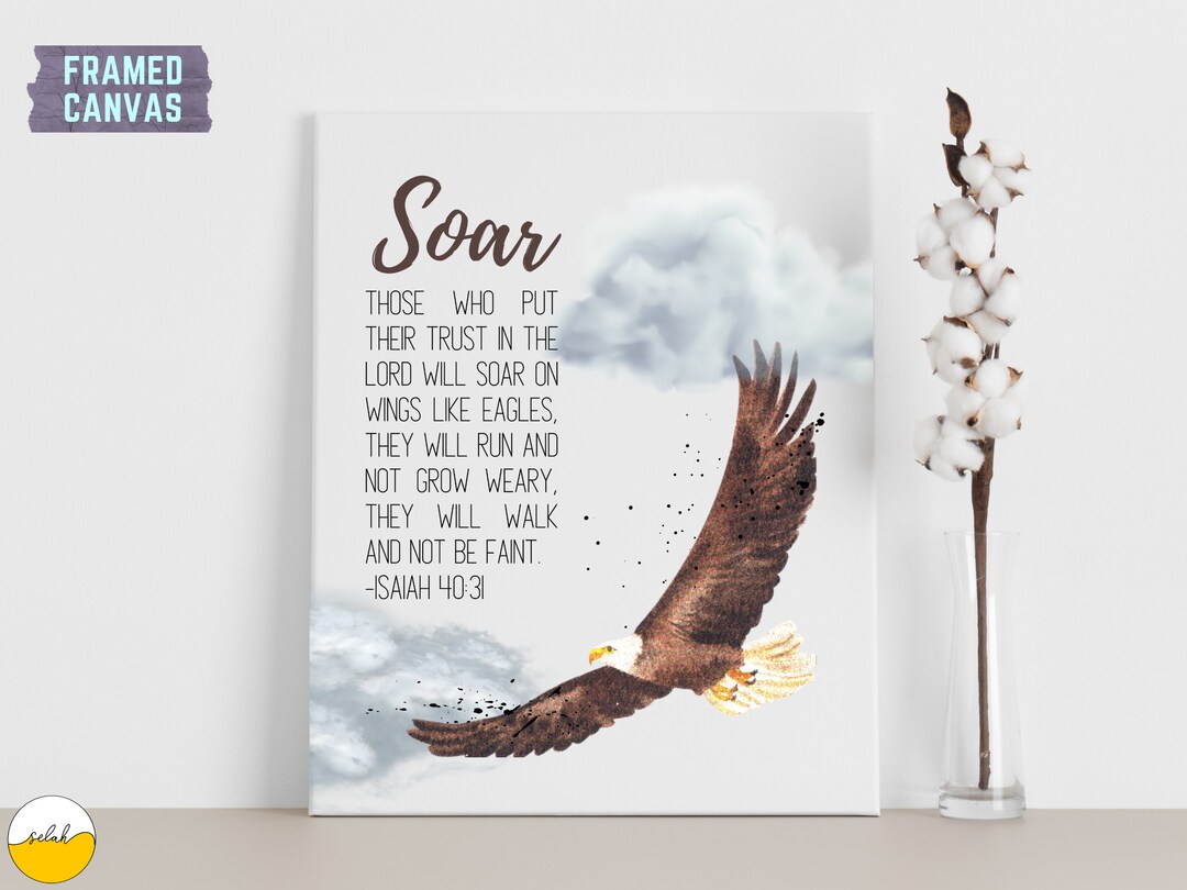 Soar on Wings Like Eagles Bible Verse Framed Canvas Print - Etsy
