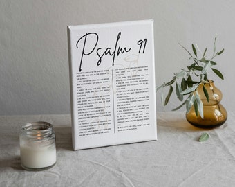 Psalm 91 Scripture Canvas Print: Christian Home Decor