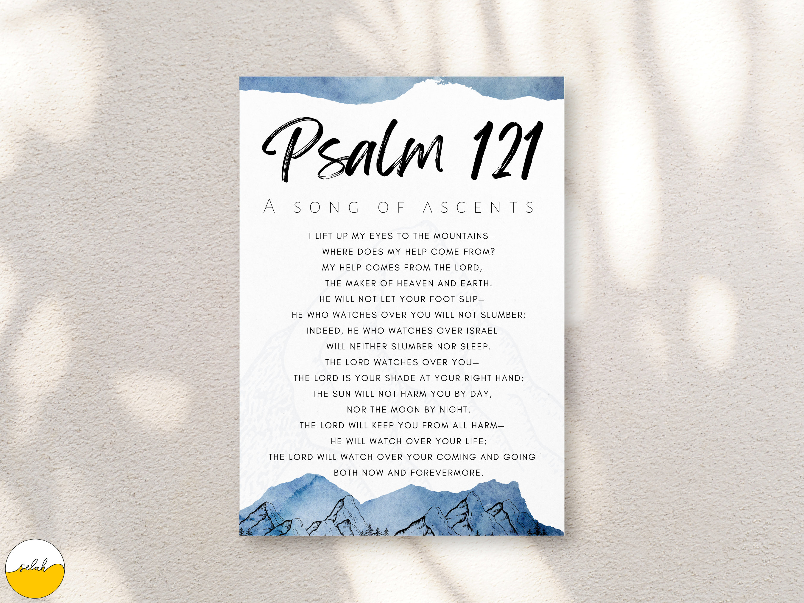 Psalm 121 Framed Canvas Print: Bible Verse Wall Art - Etsy