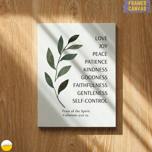 Fruit of the Spirit Framed Canvas Wall Art | Galatians 5 22 Bible Verse ...
