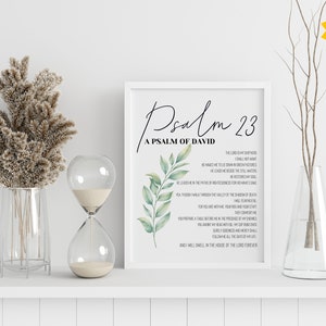 Psalm 23, The Lord is my Shepherd Digital Art | Bible Verse Digital Art | Digital Download Christian Scripture Art- Printable
