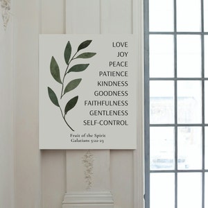 Fruit of the Spirit Framed Canvas Wall Art | Galatians 5 22 Bible Verse ...