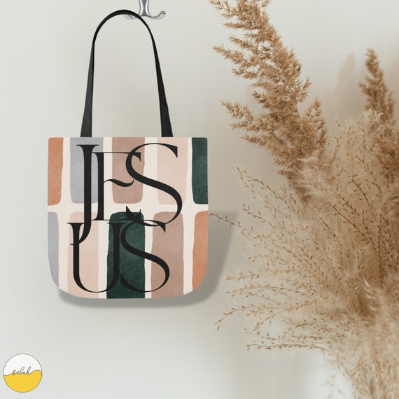 Jesus Boho Canvas Tote Bag | Christian Gift