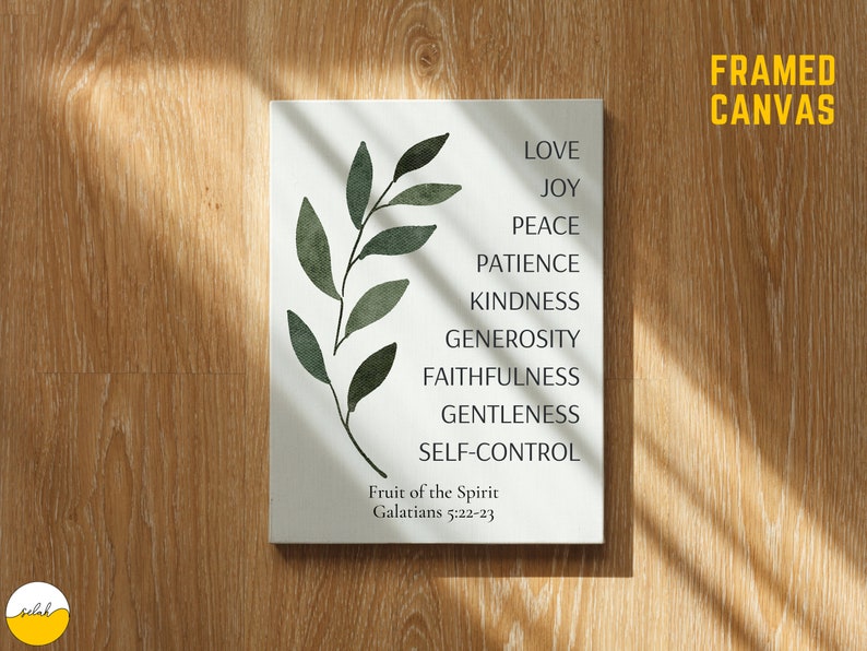 Fruit of the Spirit Framed Canvas Wall Art Galatians 5 22 - Etsy