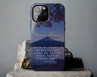 Psalm 61:2 Bibelvers iPhoneskal | Personlig bergsdesign