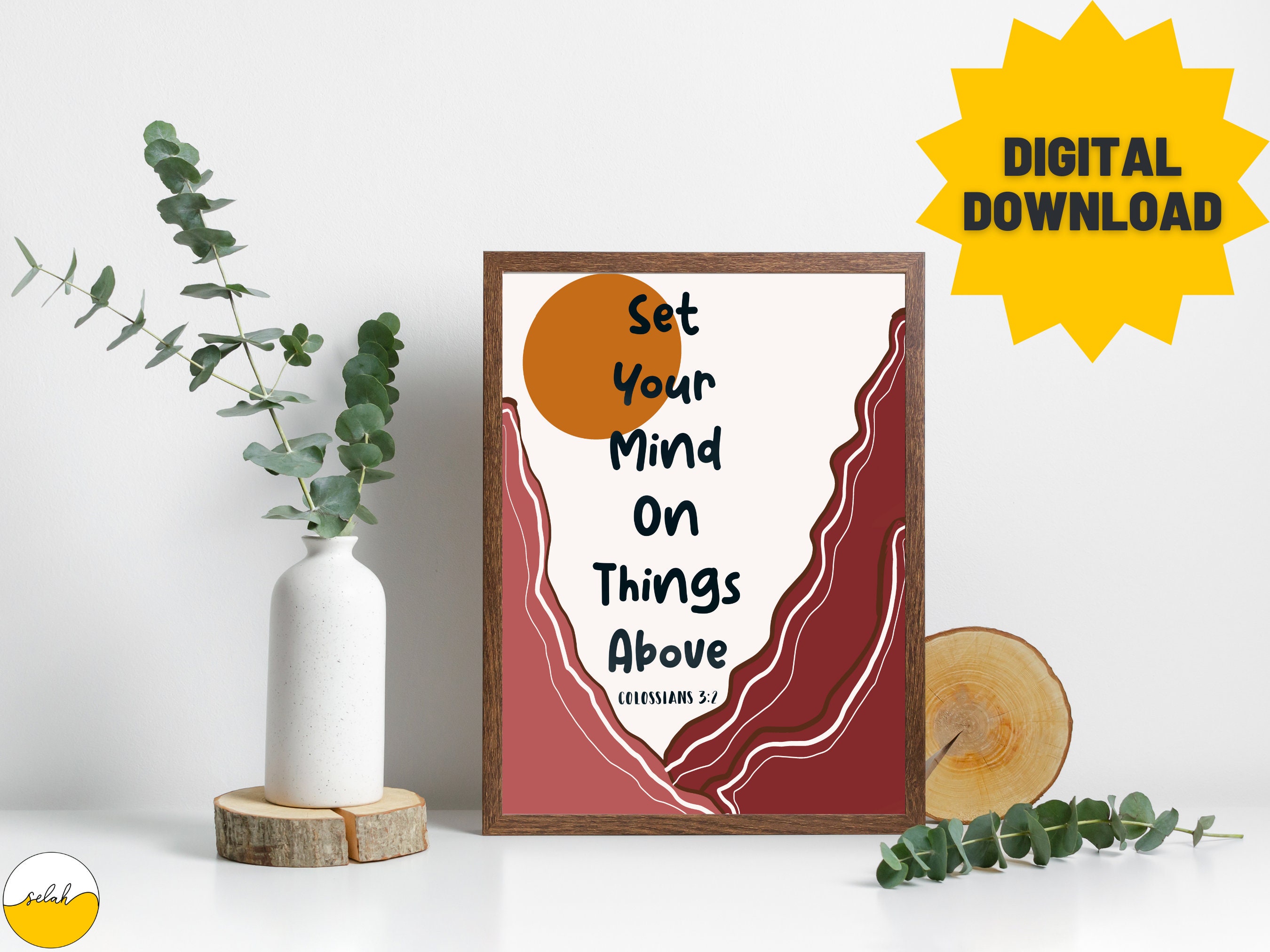 Set Your Mind on Things Above Art: Bible Verse Print (Digital Download)