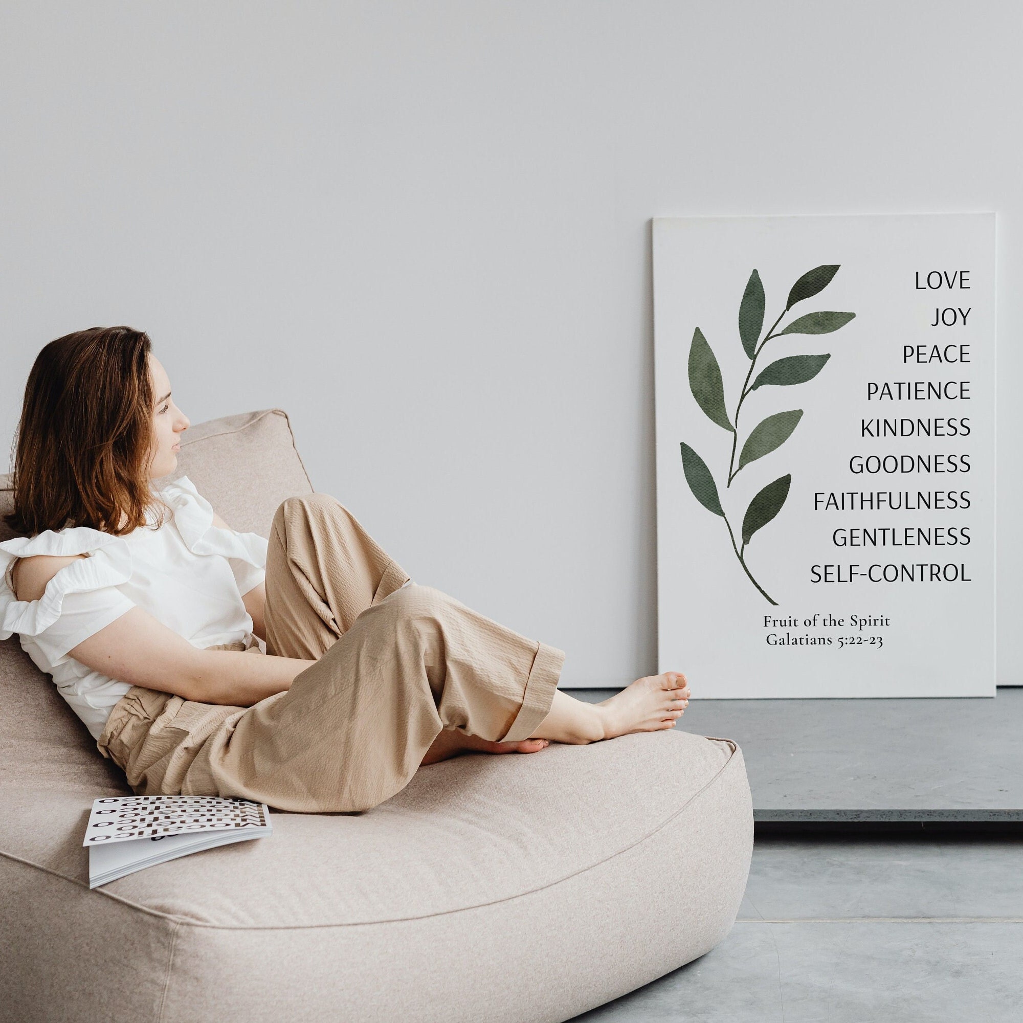 Fruit of the Spirit Framed Canvas Wall Art | Galatians 5 22 Bible Verse ...