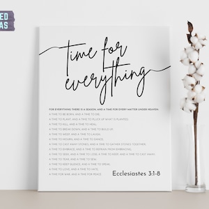 Time for Everything, Ecclesiastes 3 Bible Verse Framed Canvas Print, Christian Wall Art, Bible Verse Wall Decor