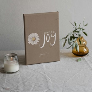 Count it all Joy Framed Canvas Print: Christian Scripture Wall Art