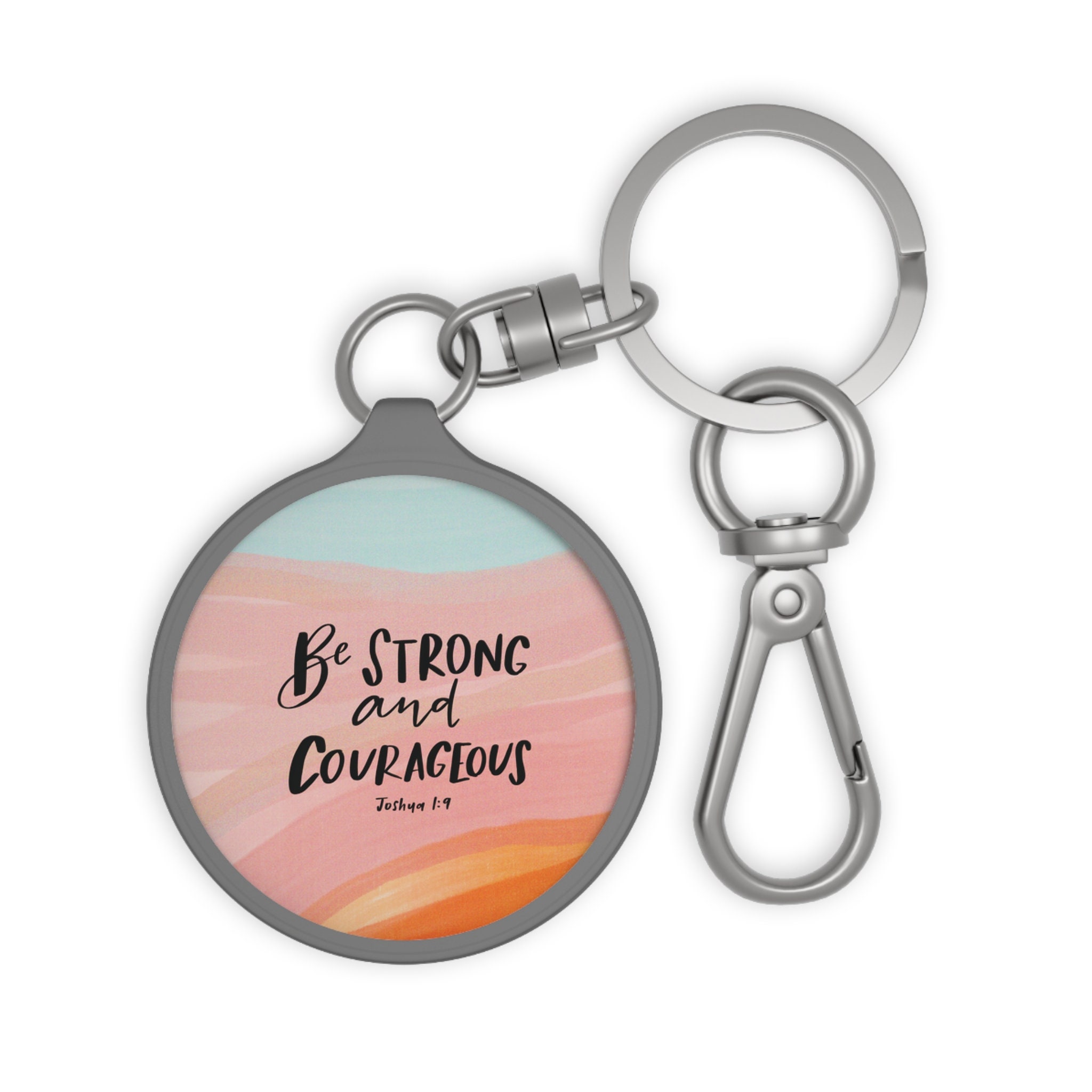 Strong Key Chain Christian Keychain: Be Strong and Courageous Bible Verse Keyring - Etsy