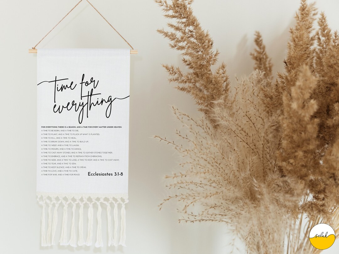 Linen Bible Verse Tapestry: Ecclesiastes 3, Christian Home Decor - Etsy