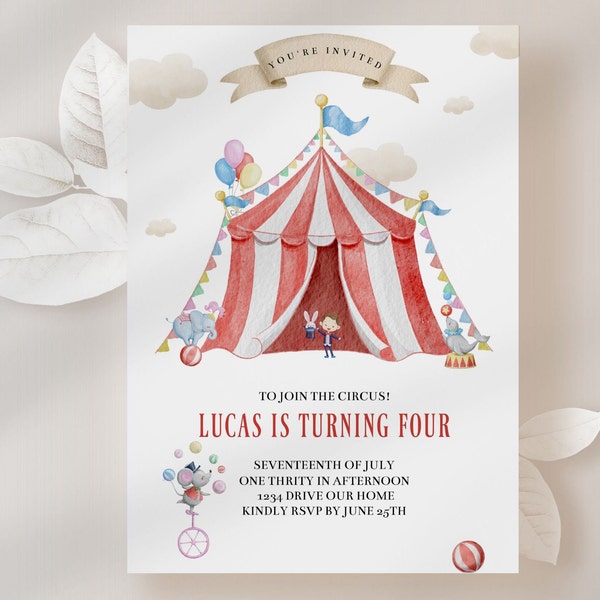 Circus Tent Invitation - Etsy
