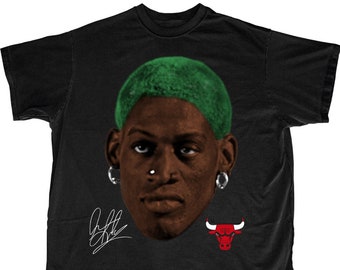 Dennis Rodman T-Shirt, Retro Dennis Rodman Shirt, Vintage Bootleg Dennis Rodman Tee, Dennis Rodman Chicago Bulls Vintage 90s Oversized Tee