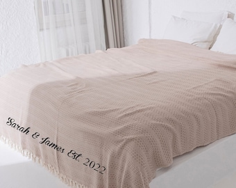 Personalisierte Decke für Erwachsene, Großhandel benutzerdefinierte Decke, Hochzeitsdecke, Monogramm-Decke, Wollüberwurf personalisiert, Housewarming-Geschenk