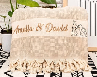 Coperta personalizzata per adulti 90x80", coperta personalizzata per mamma, biancheria da letto, regalo di anniversario, regalo per coppie, copriletto, regalo di famiglia