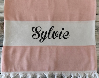 Personalized Turkish Beach Towel Set of 2: Bachelorette Gifts