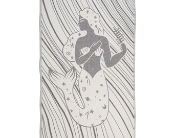 Mermaid Beach Towel Set of 2: Personalized Name Towel