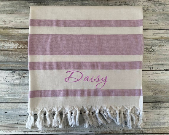 Personalized Turkish Beach Towel Set of 2: Bachelorette Gifts